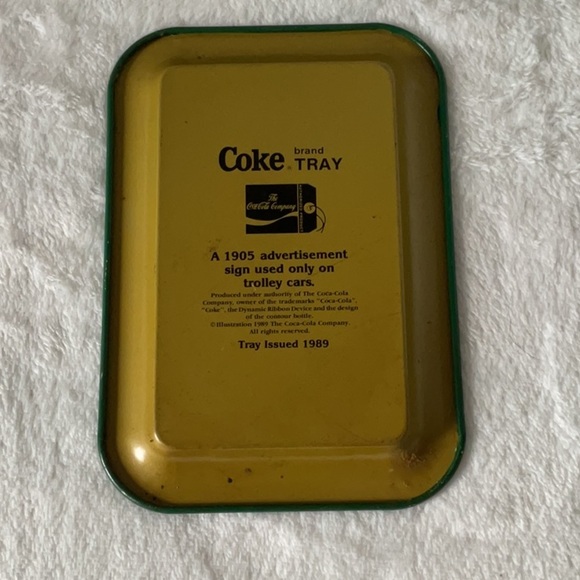 Coca-Cola vintage Green and Red mini Tray 1989 - Picture 2 of 3